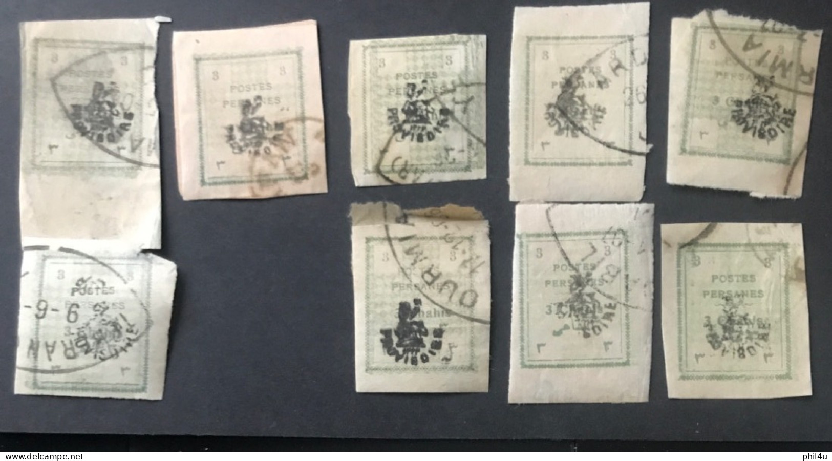 9 Persanes Postes Overprinted Provisanes Used Shifted  See Photos - Iran