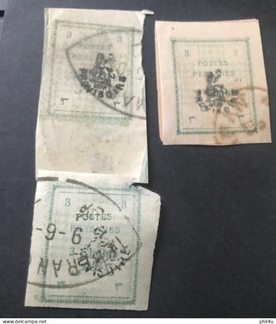 9 Persanes Postes Overprinted Provisanes Used Shifted  See Photos - Iran