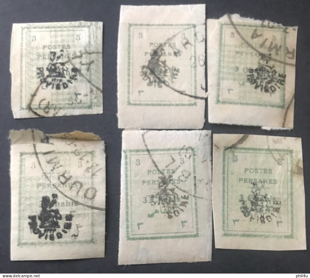 9 Persanes Postes Overprinted Provisanes Used Shifted  See Photos - Iran