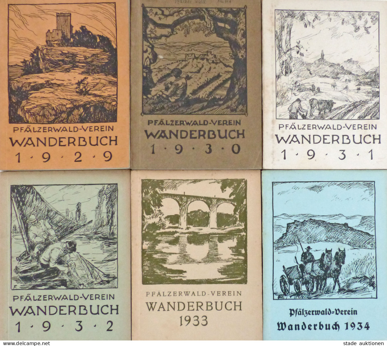 Wandern Lot Wanderbuch Vom Pfälzerwald-Verein 1929-1934 II - Autres & Non Classés