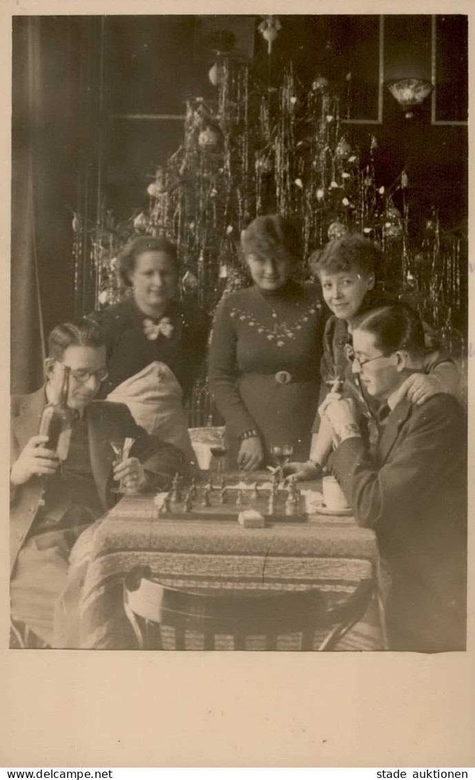 SCHACH - Foto-Ak SCHACH An Weihnachten I Noel - Echecs