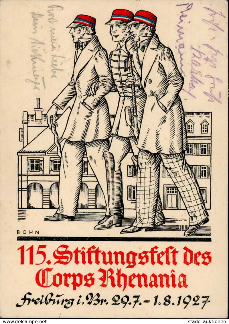 Studentika FREIBURG, Breisgau - STIFTUNGSFEST 1927 Sign. Bohn I - Ecoles