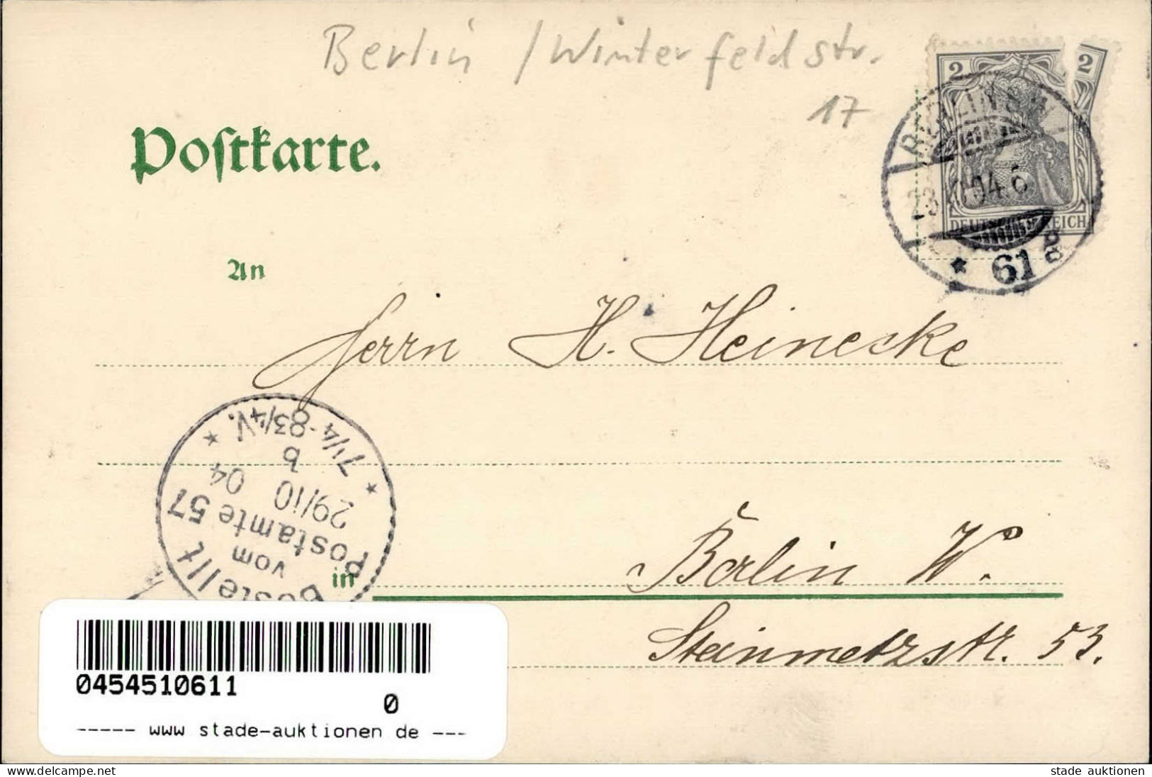 BERLIN (1000) - KÜNSTLER-VEREIN PALLAS Winterfeldstrasse 17 Sign. Künstlerkarte 1904 I - Plötzensee
