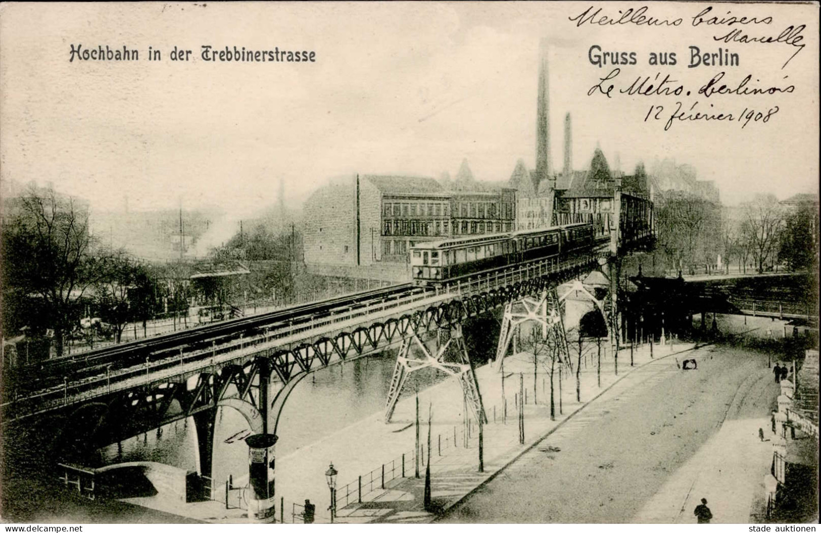 Berlin (1000) Hochbahn Trebbinerstrasse 1908 I-II - Plötzensee