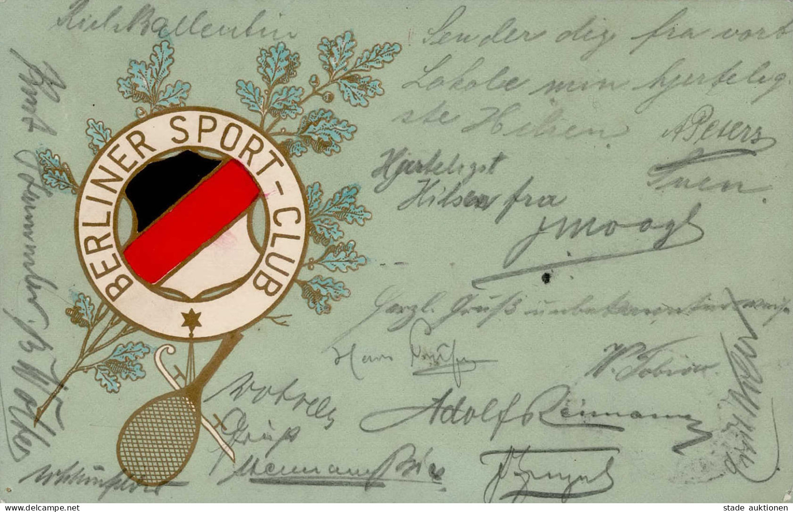 Berlin (1000) Präge-Karte Berliner Sport-Club 1902 II- (Reißnagelloch) - Plötzensee