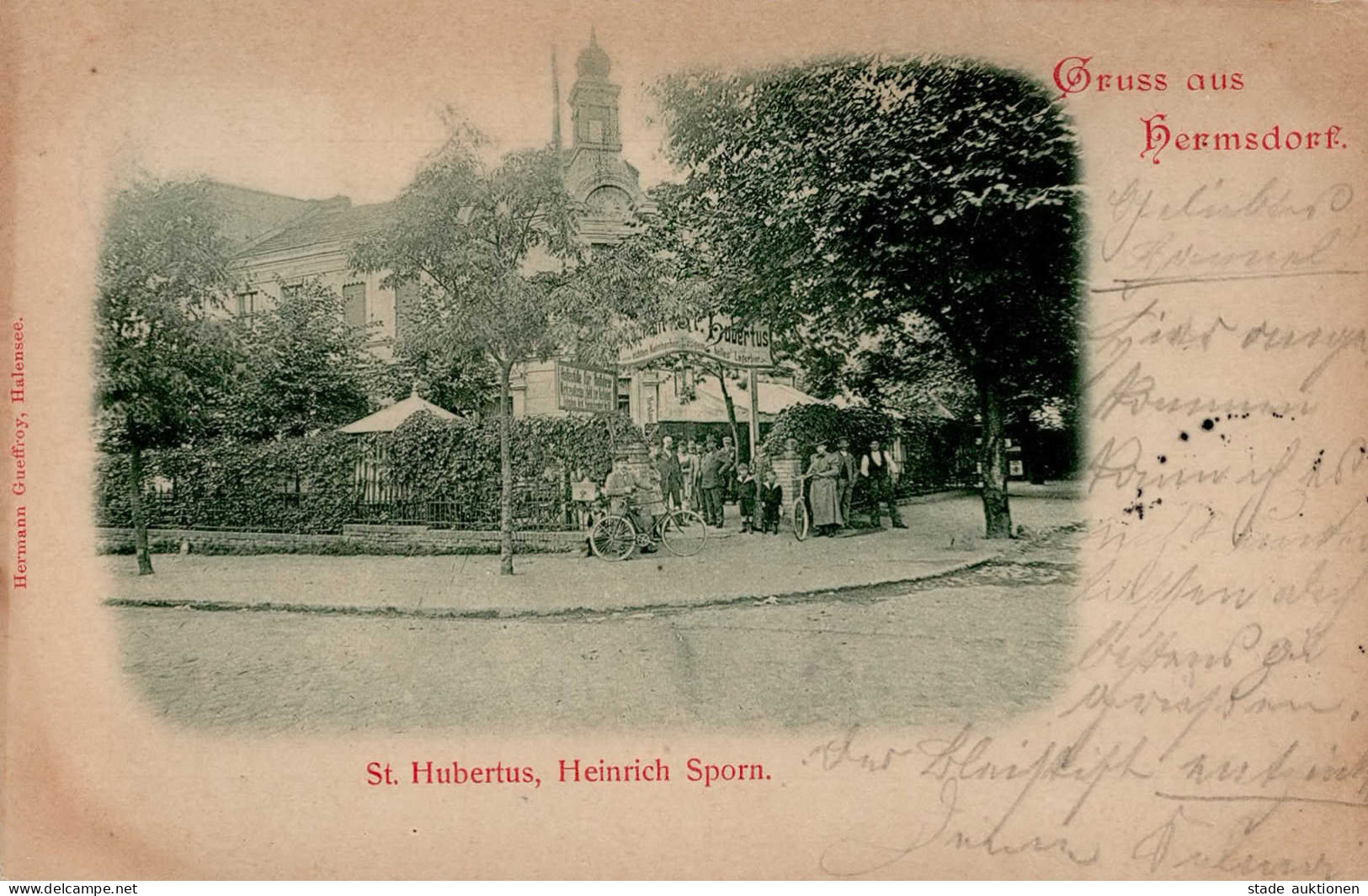 Berlin Hermsdorf (1000) Gasthaus St. Hubertus Heinrich Sporn 1898 I-II - Plötzensee