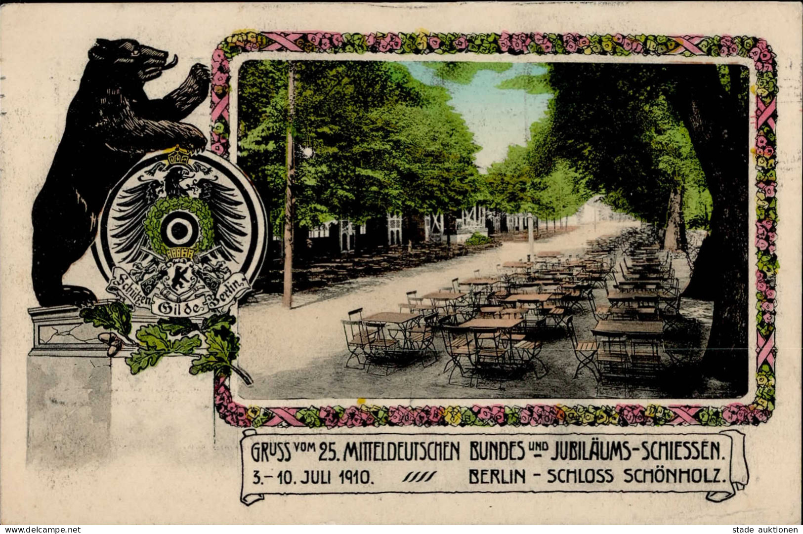 Berlin (1000) Gruss Vom 25. Mitteldeutschen Bundes- Und Jubiläumsschießen 3.-10. Juli 1910 I-II Montagnes - Ploetzensee