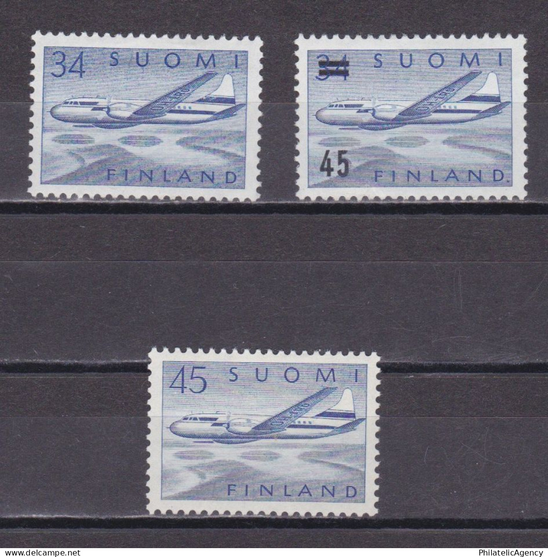 FINLAND 1958, Sc# C5-C7, Air Ail, Planes, MH - Nuevos