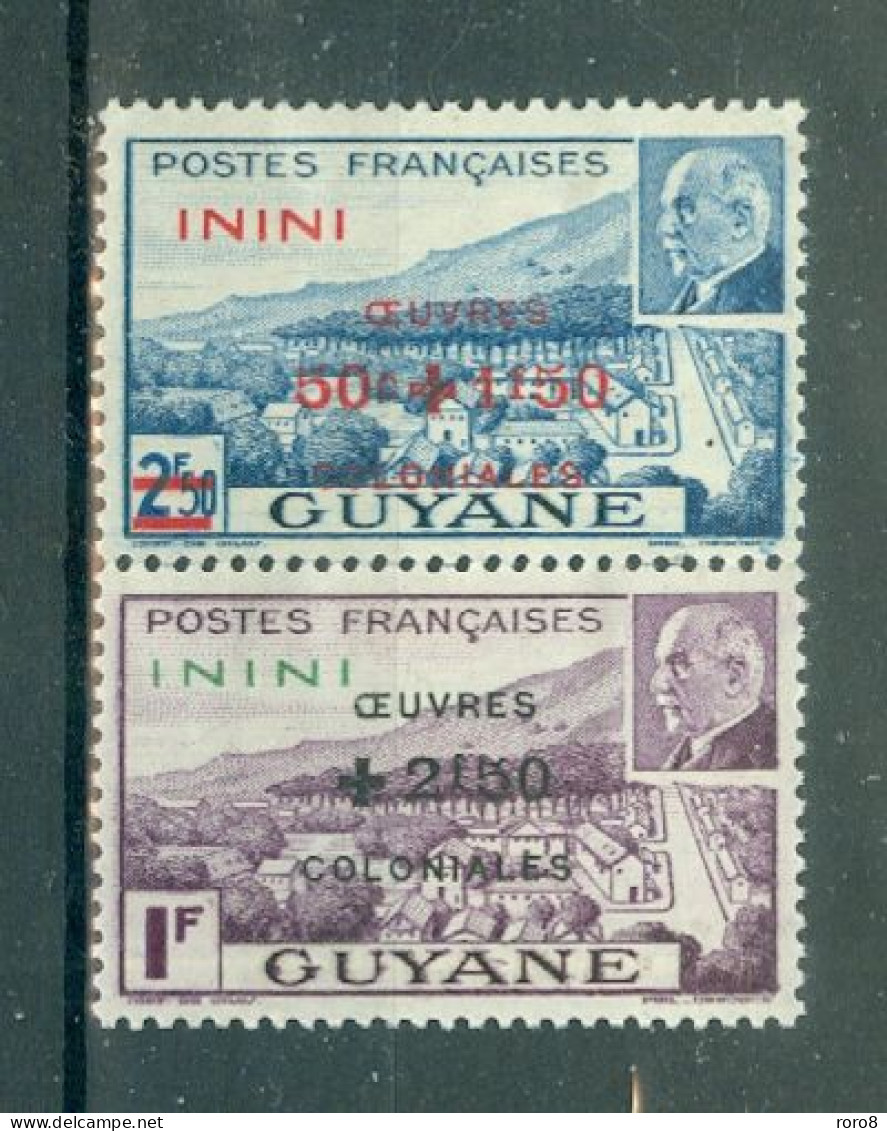 ININI - N°57* Et  58* MH Trace De Charnière SCAN DU VERSO - Timbres De 1941 Surchargés OEUVRES COLONIALES. - Ongebruikt