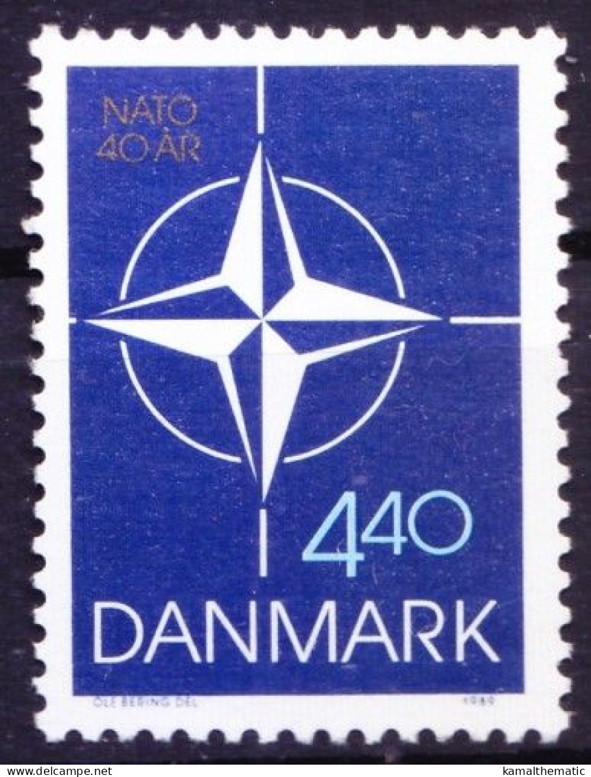 Denmark 1989 MNH, Emblem Of North Atlantic Treaty Organization (N.A.T.O.) - NATO