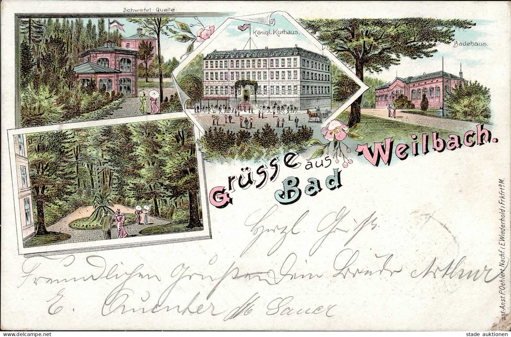 Bad Weilbach (6093) Gasthaus Zum Kurhaus 1900 II (kleine Stauchung, Marke Entfernt) - Autres & Non Classés