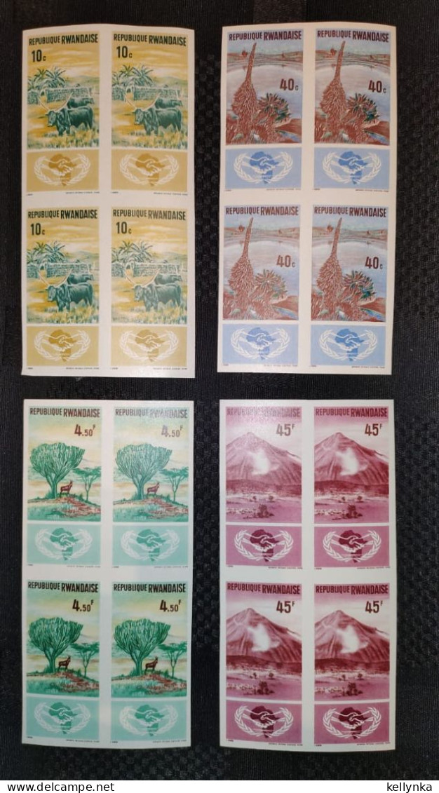Rwanda - 118/121 - Blocs De 4 - Coopération Internationale - Non Dentelé - Ongetand - Imperforated - 1965 - MNH - Unused Stamps