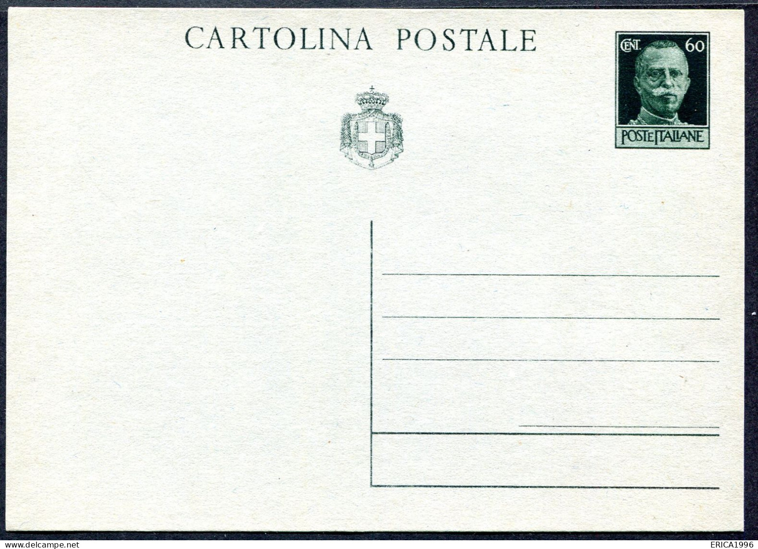 Z3662 ITALIA LUOGOTENENZA 1944 Cartolina Postale Imperiale 60 C. NUOVA (Fil. C113A € 150), Ottime Condizioni - Altri & Non Classificati