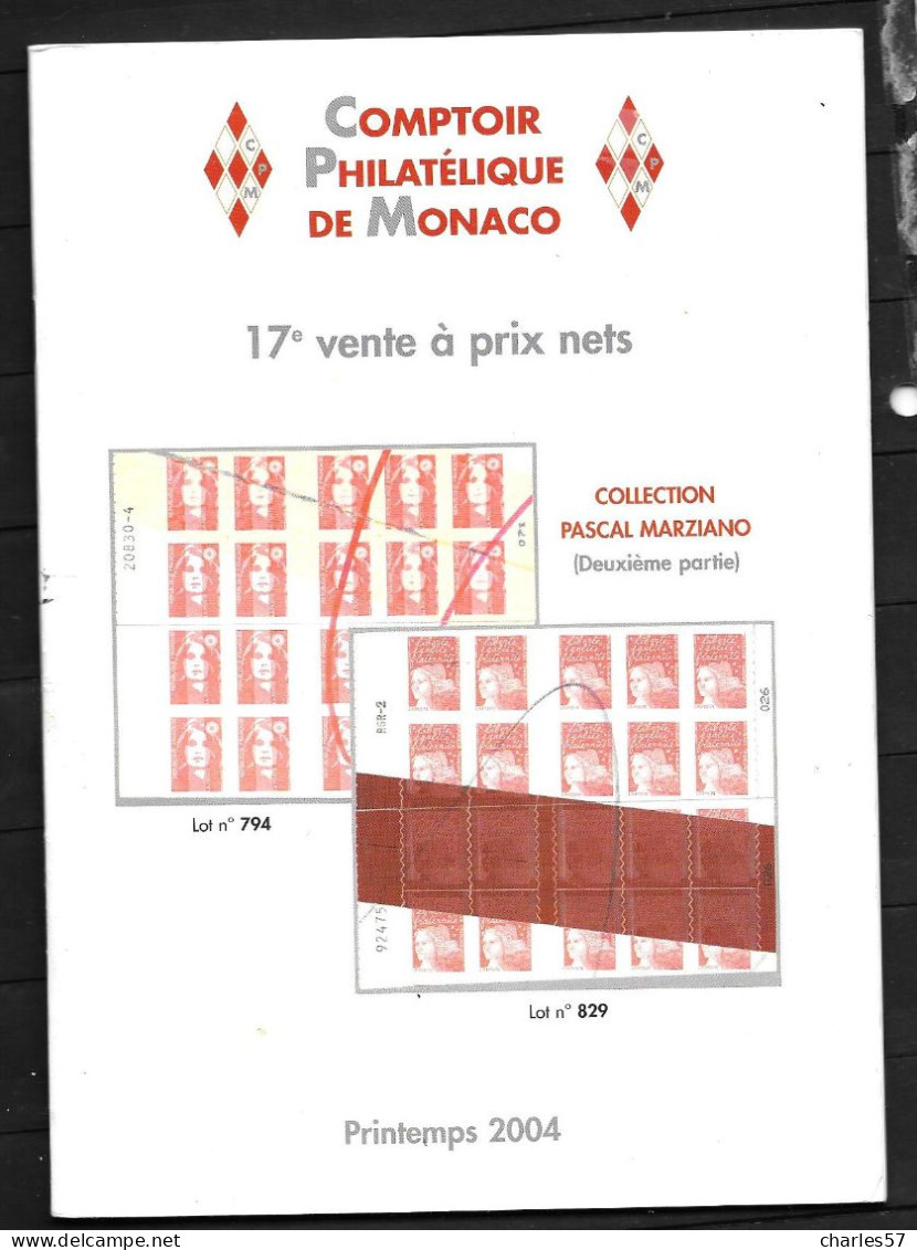 Collection: Pascal Marziano, 17è Vente à Prix Nets (Deuxième Partie) Printemps 2004 - Catalogues De Maisons De Vente