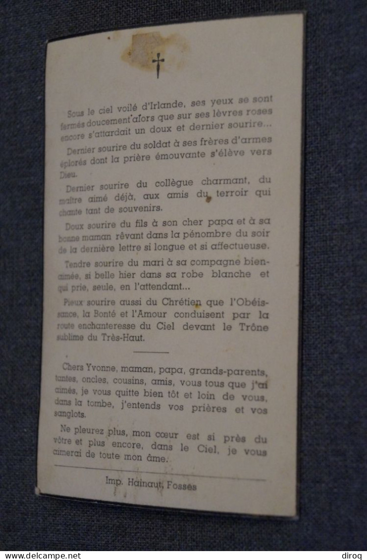 Guerre 40-45, Riboux Marcel , Régent Scientifique,né à Fosses La Ville,mort En Irlande En 1945 - Obituary Notices