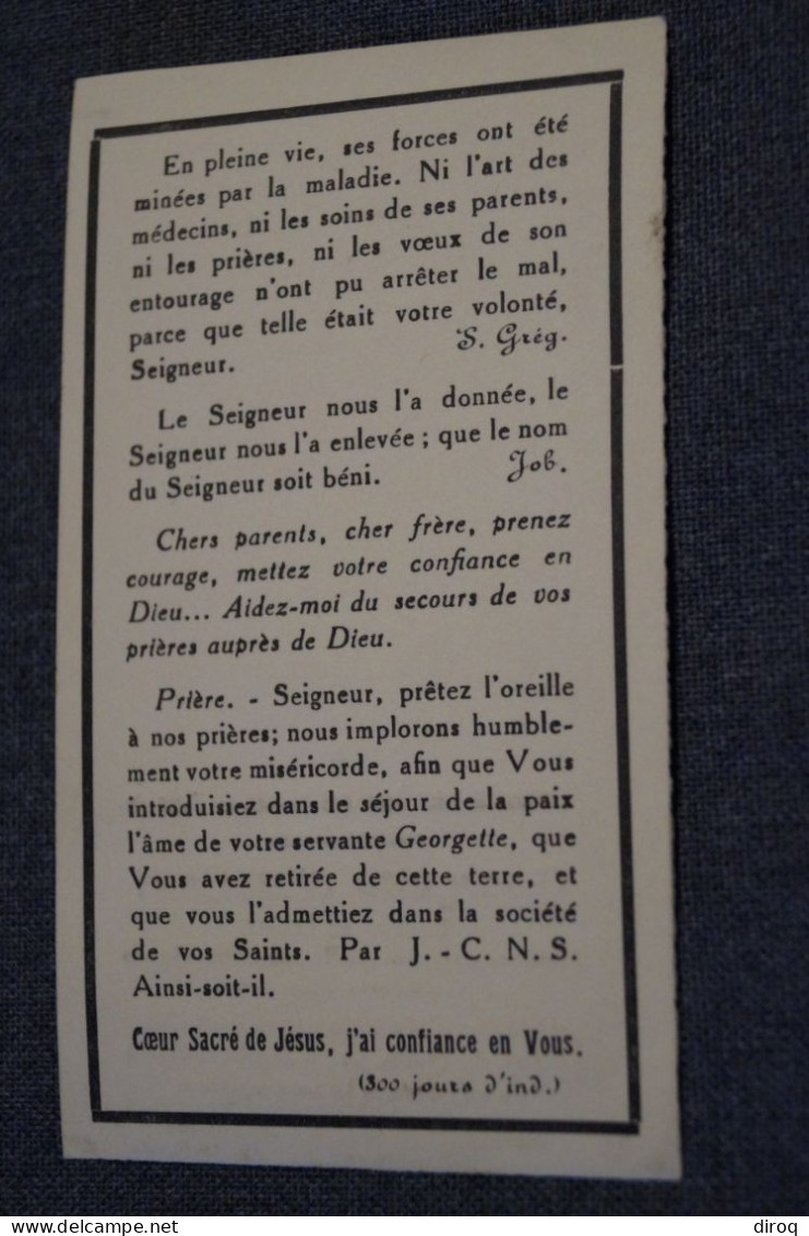 Guerre 40-45, Georgette Beuscart,Wattrelos Aout 1944 à L'age De 24 Ans - Obituary Notices