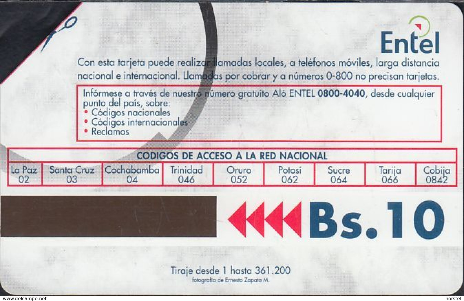 Bolivien - Bolivia - Entel - Urmet 44 Archangels - Adriella Cosio Dei - 10 Bs. - Bolivie