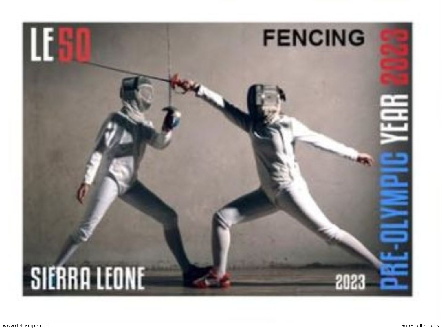 SIERRA LEONE 2023 IMPERF STAMP 1V - OLYMPIC GAMES PARIS 2024 - FENCING ESCRIME - MNH - Fencing