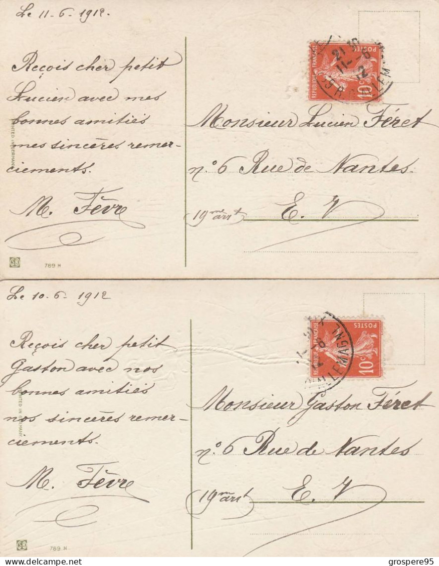 ESPERANCE + FOI FEMMES CARTES GAFFREES DORURE SB N°789 H 1912 - Sonstige & Ohne Zuordnung