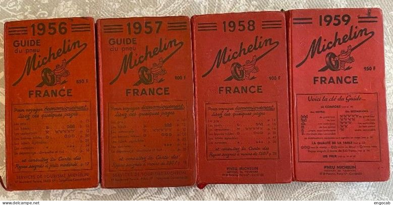 Lot De 4 Guides Michelin 56D-57A-58A-59A - Michelin (guides)