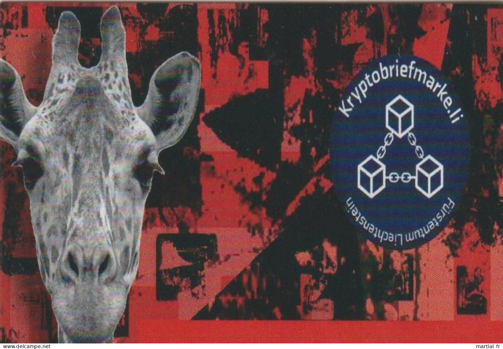 Liechtenstein 2023 NR 5 GIRAPHE GIRAFFE GIRAFE Bleu Blau Blue CRYPTOSTAMP KRYPTOBRIEFMARKE Nft - Giraffen