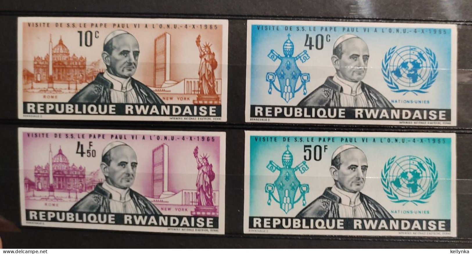 Rwanda - 144/147 - Pape ONU - Non Dentelé - Ongetand - Imperforated - 1966 - MNH - Nuevos