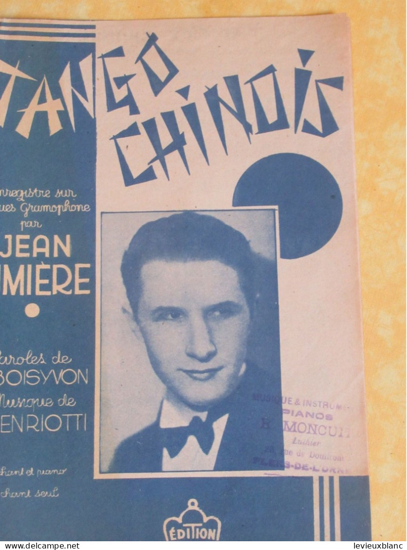 Partition/Tango Chinois/Jean LUMIERE/Gramophone/Boisyvon-Henriotti/Ed. REX/ 1937        PART338 - Altri & Non Classificati