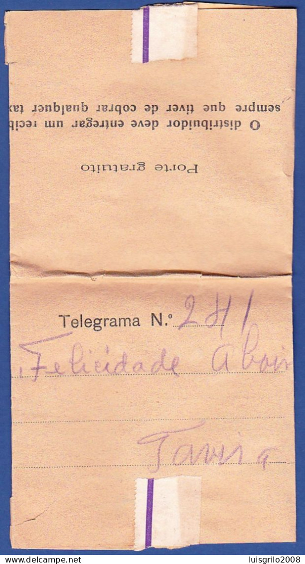 Telegram/ Telegrama - Picoas > Tavira -|- Postmark - Tavira, 1935 - Brieven En Documenten