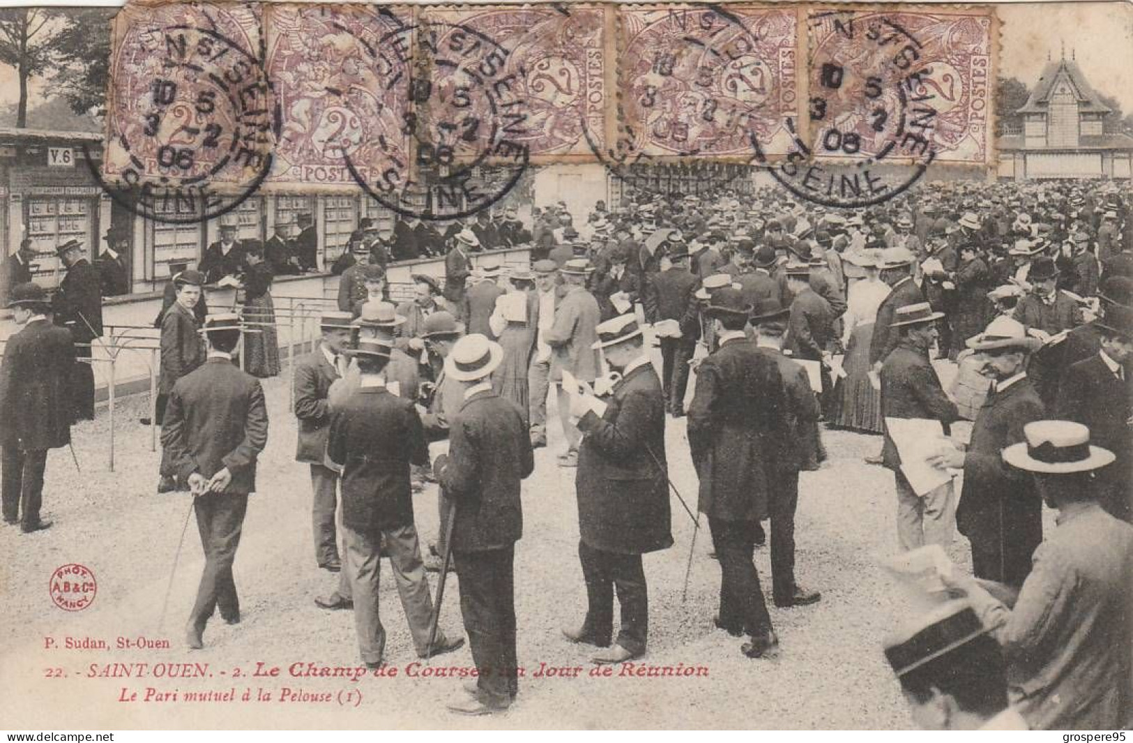 SAINT OUEN LE CHAMP DE COURSE UN JOUR DE REUNION LE PARI MUTUEL DE LA PELOUSE 1906 - Saint Ouen