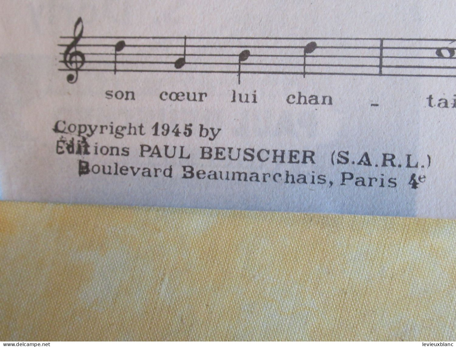 Partition/LILY Bye...Bye ! /S. DORLY/Paul Beuscher /Vandair- Bourtayre/Fox Chanté/ 1945        PART339 - Otros & Sin Clasificación