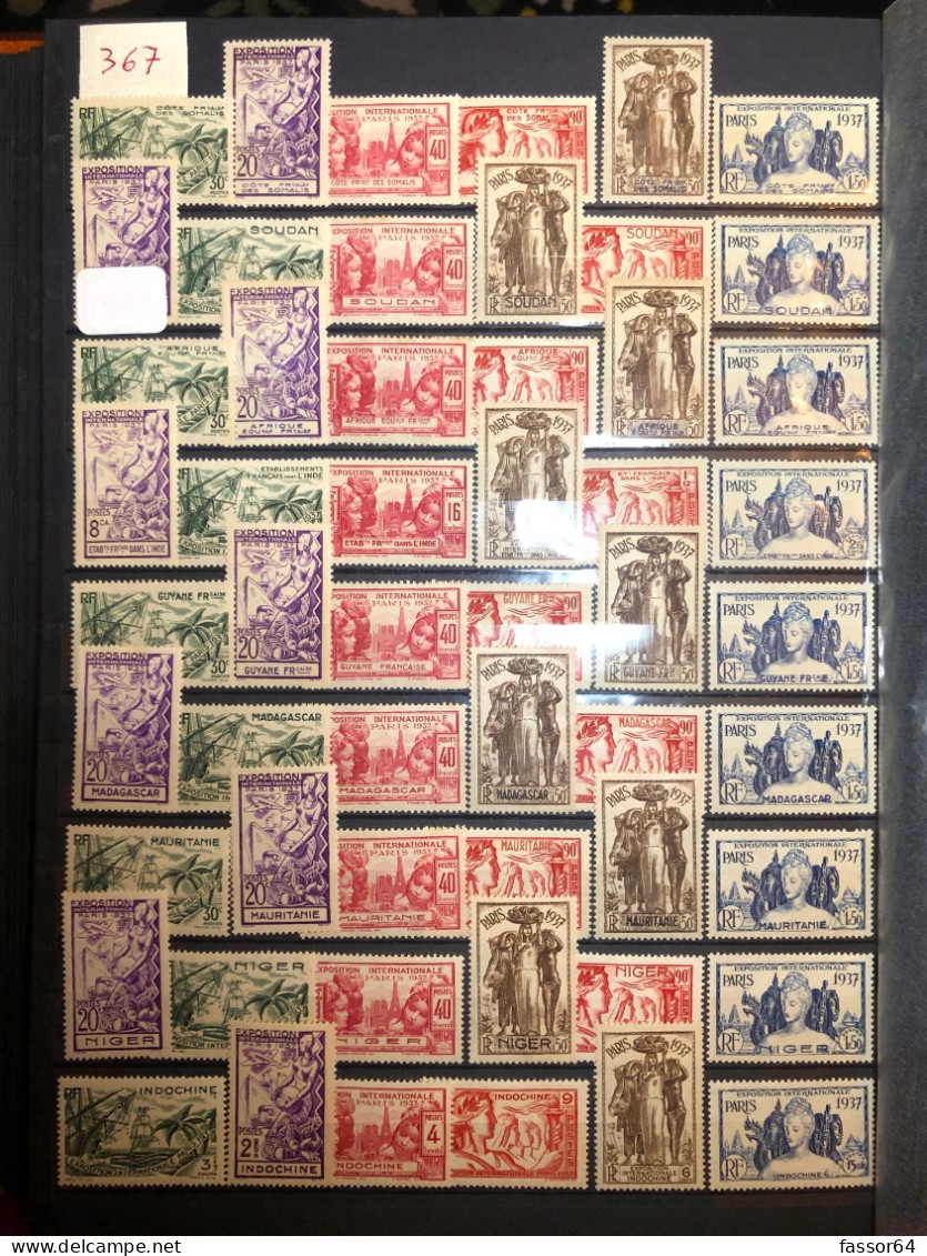 France Colonies Collection Expo Inter Paris C René Caillé Neufs 1937/1939 Lot 367 Côte + 320 Euros - Collections