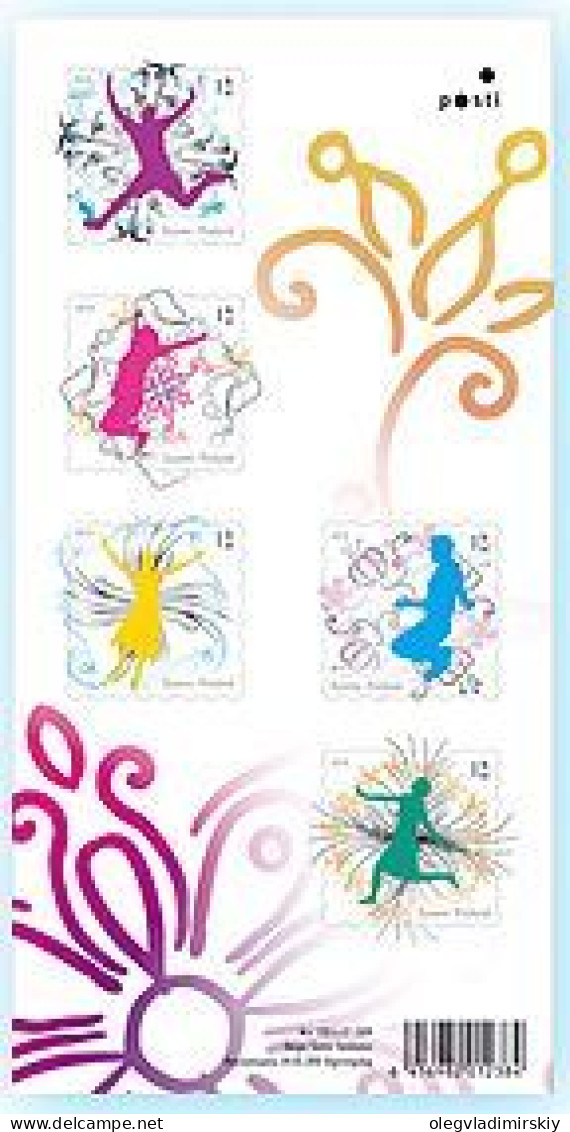 Finland Finnland Finlande 2010 Jumps Of Happiness Posti Set Of 5 Stamps In Block MNH - Blokken & Velletjes
