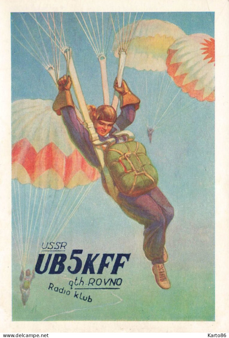 Aviation Parachutisme * CPA Illustrateur * URSS USSR * Parachutiste * Carte Radio QSL - Parachutting