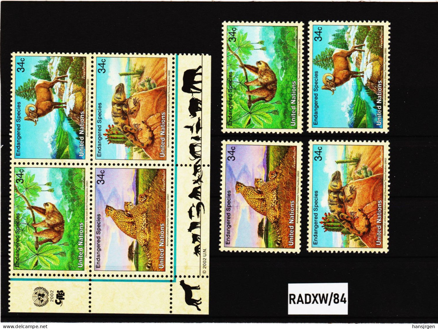 RADXW/84 VEREINTE NATIONEN NEW YORK 2002 Michl  890/93 ZD VIERERBLOCK + SATZ ** Postfrisch SIEHE ABBILDUNG - Nuevos