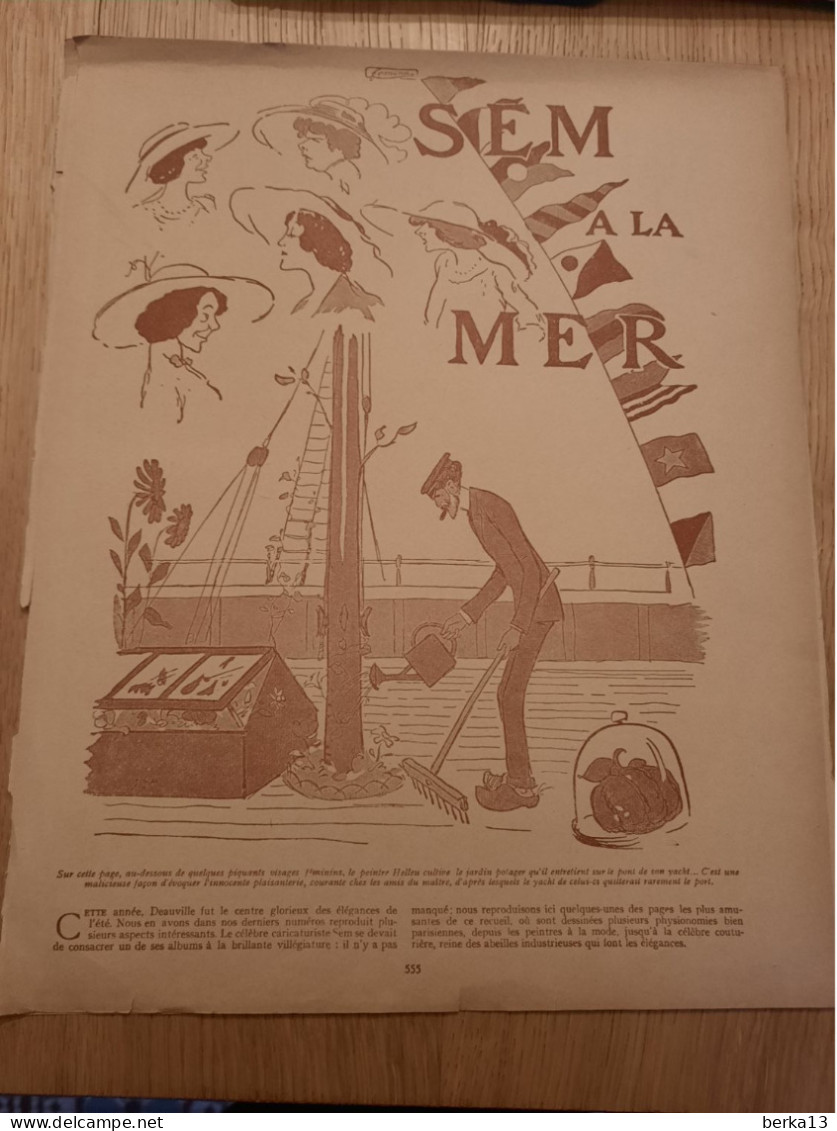 SEM à La Mer - 4 Pages Revue Fémina Du 1er Octobre 1912 - Collections