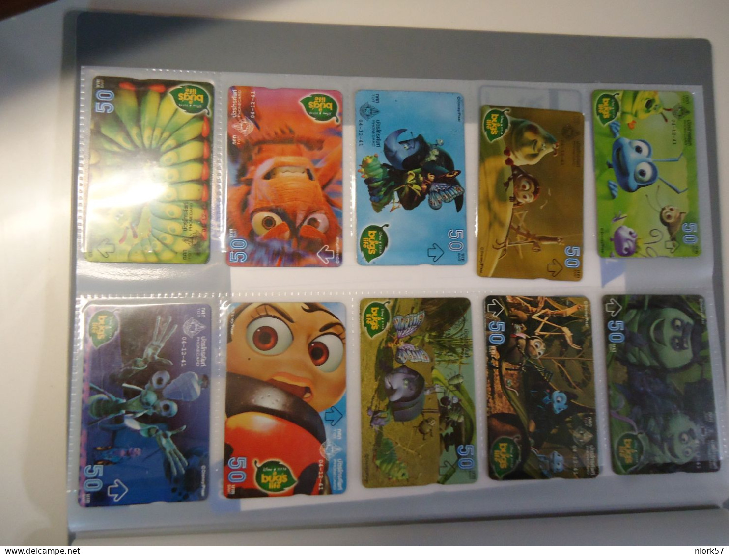 THAILAND USED CARDS OLD MAGNETIC SET 10 DISNEY BUGS  FIFE - Disney