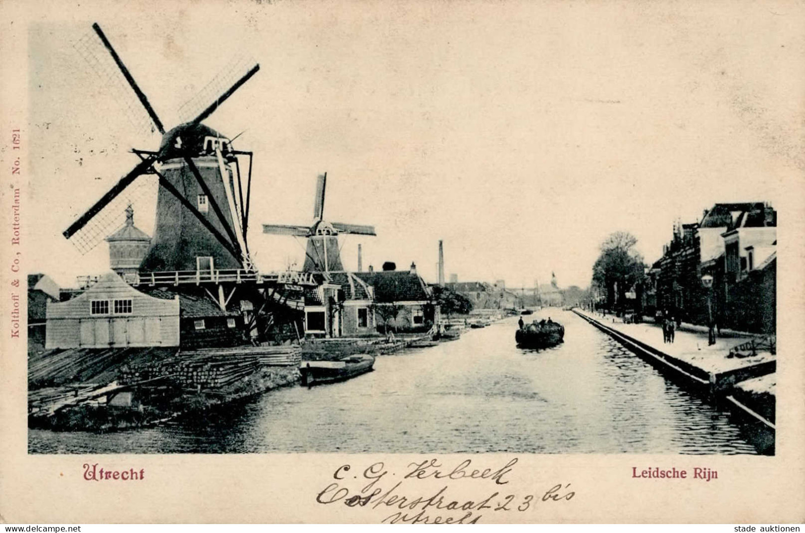 Utrecht (Niederlande) Windmühle Leidsche Rijn 1901 I-II (VS/RS Fleckig) - Otros & Sin Clasificación