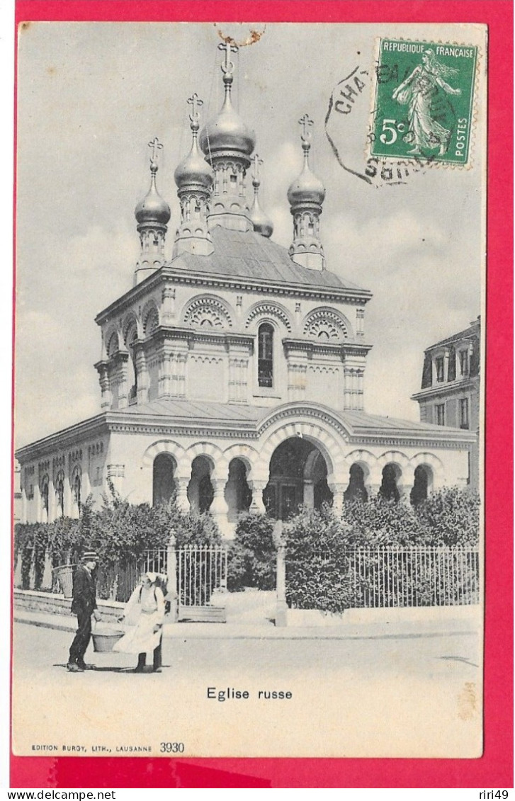 Cpa Suisse, VAUD, Eglise Russe, Animée, Belle Carte, Chateau-d'Oex, Voyagée 1908 Dos Divisé Voir Scanne - Château-d'Œx