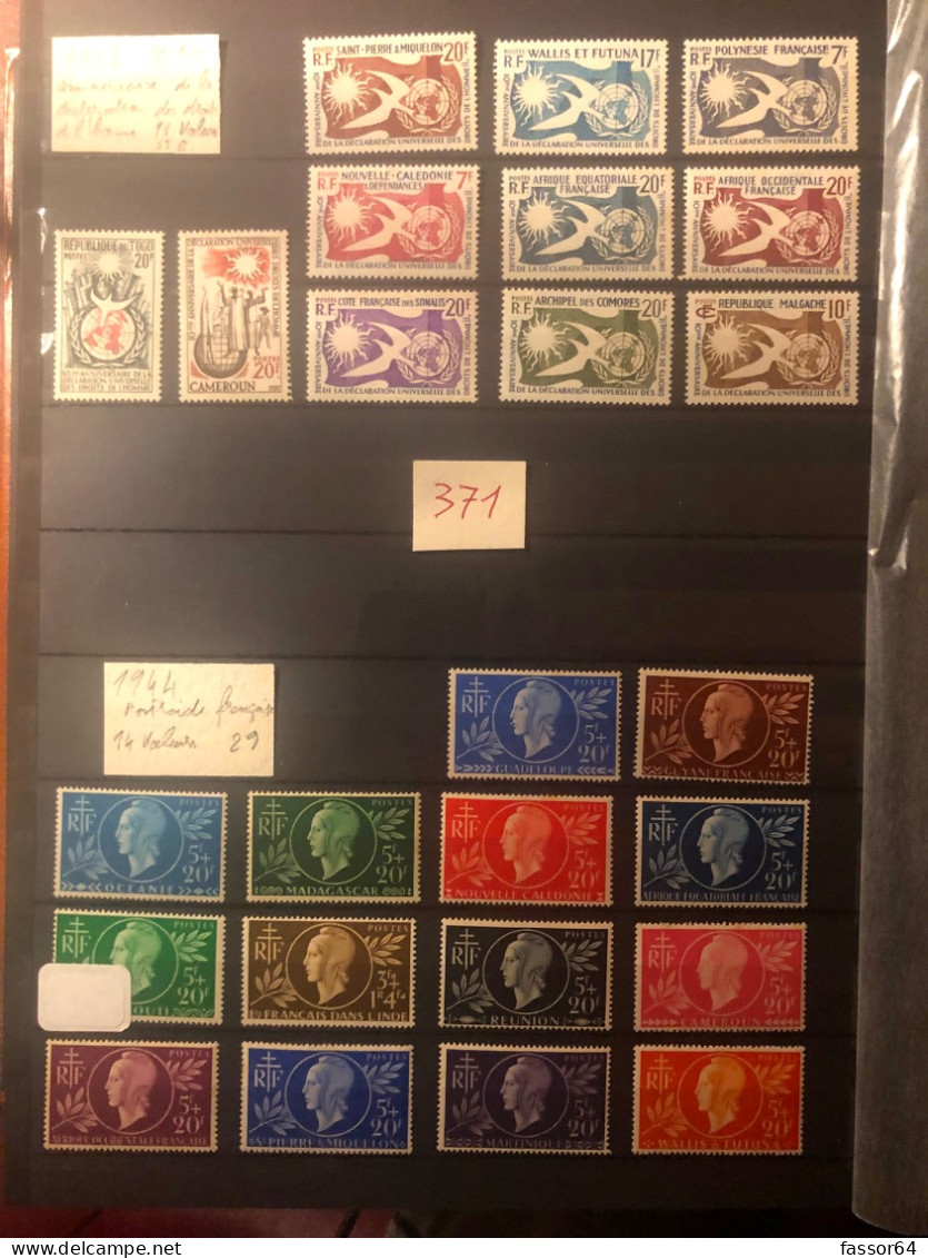 France Colonies Collection Expo NY Fides O Social Neufs 1939/1956 Lot 371 Côte + 305 Euros - Collections