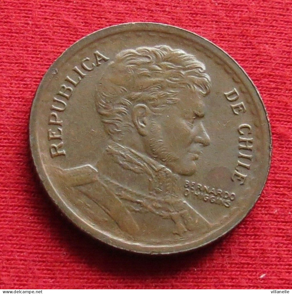 Chile 1 Un Peso 1954 KM# 179 Copper *VT Chili - Chile