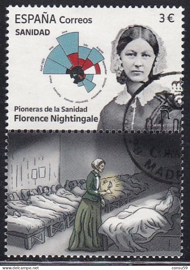 2023-ED. 5662 - Sanidad. Pioneras De La Sanidad. Florence Nightingale.- USADO - Oblitérés