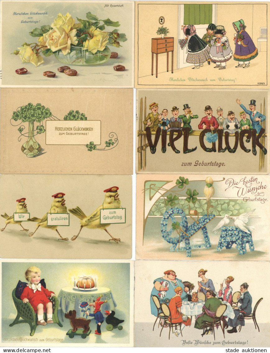 Geburtstag Lot Mit Ca. 1000 Ansichtskarten Meist Vor 1945. Viele Einfache Aber Auch Einige Gute Karten In Unterschiedlic - Other & Unclassified