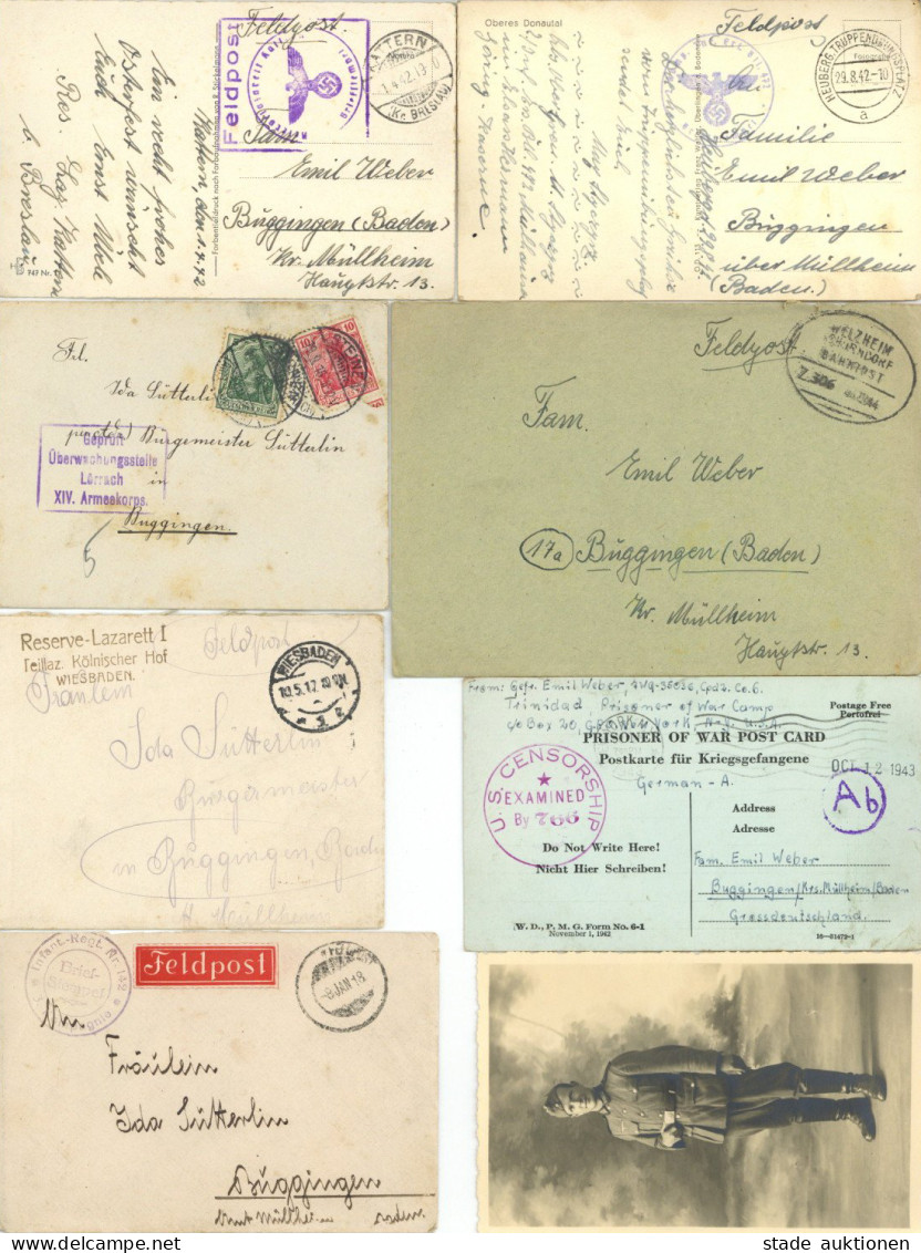 Feldpost WK I/II U. Sonstige Vor 1945 Aus Familienkorrespondenz (adressiert An Bürgermeisterfamilie Buggingen) Faltbrief - Other & Unclassified