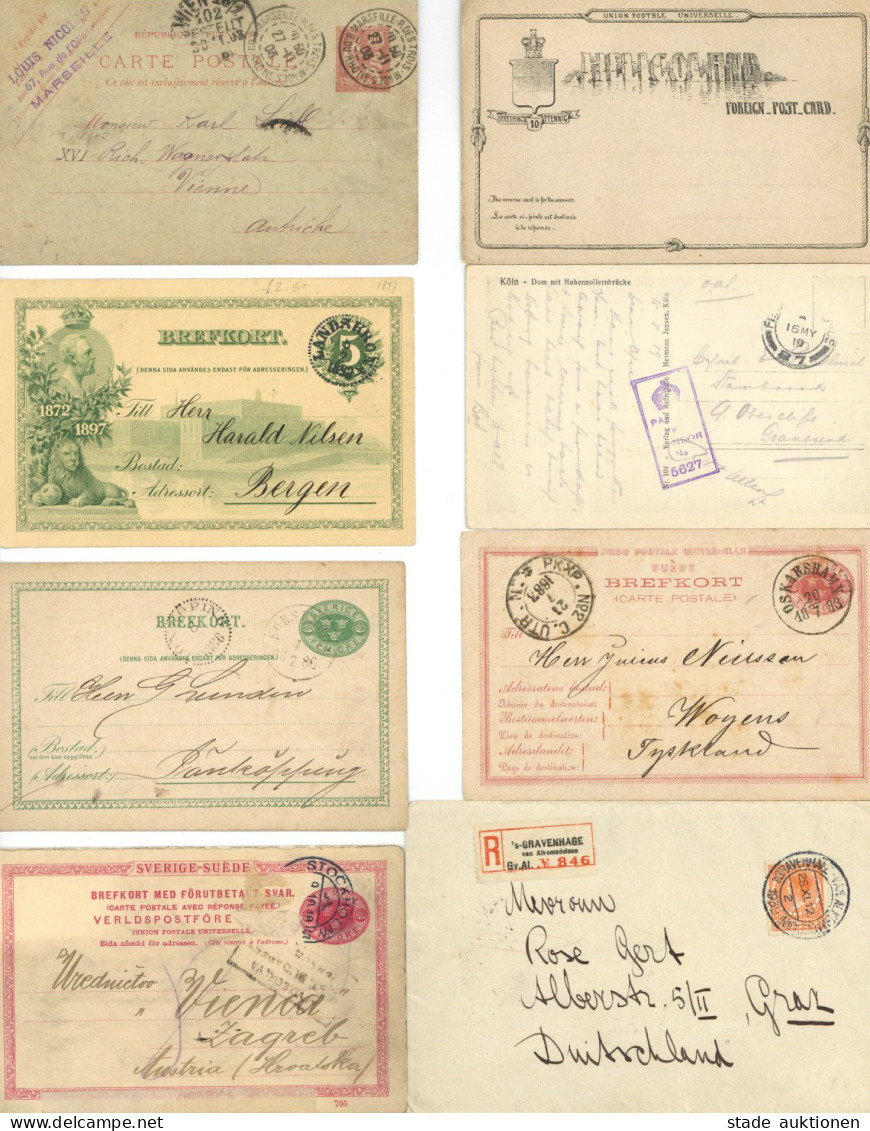 Europa Lot Briefe U.Ganzsachen Vor 1945, Meist Schweden - Other & Unclassified