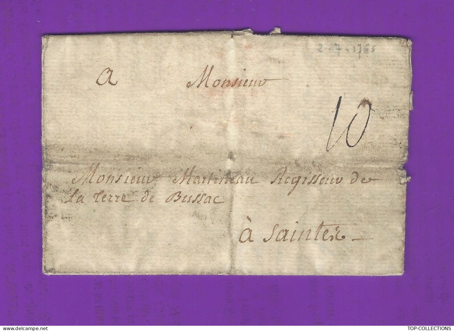 1765 NOBLESSE AVOCAT 1765 LETTRE Sign. Mercier Dupaty Juriste Paris Pour Ses Terres  De Bussac à Saintes V.HISTORIQUE - Historical Documents