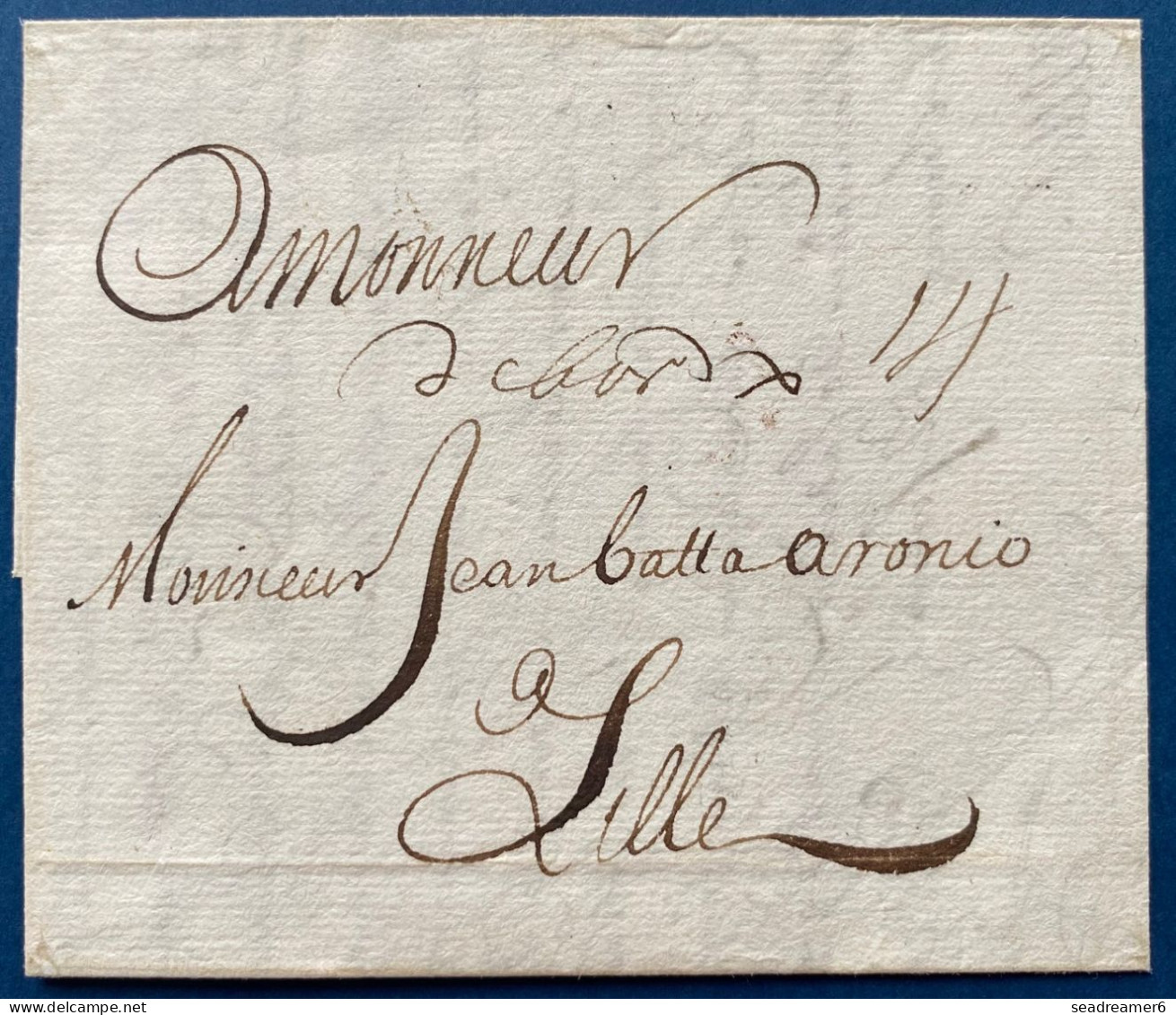 Lettre De BAYONNE 9 OCT 1697 Pour LILLE Marques Manuscrites " Debordx " + " 14 " Patards En Double Port TTB - ....-1700: Precursors