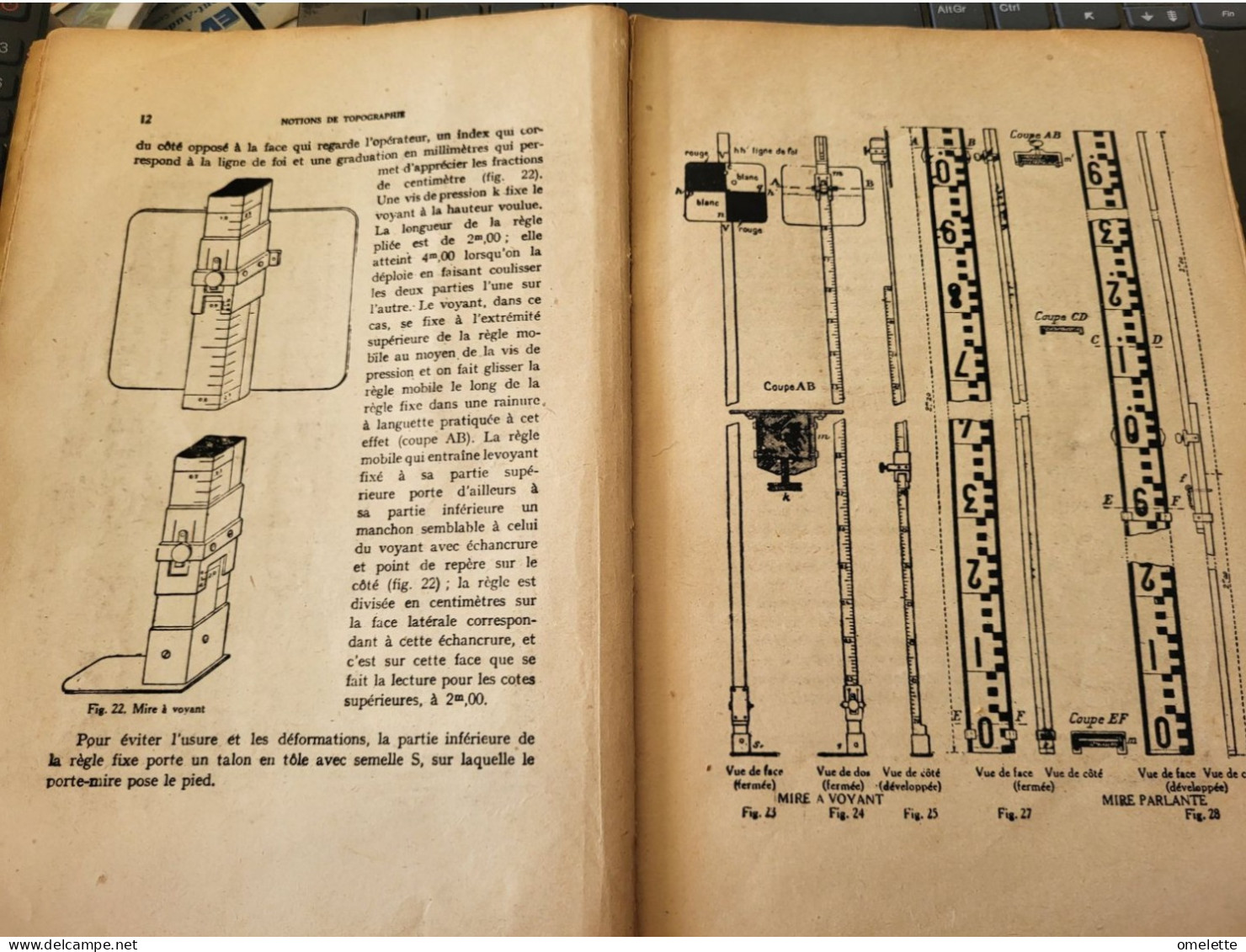 NOTIONS DE TOPOGRAPHIE /LEVE DES PLANS ET NIVELLEMENT/PREVOT QUANON  1945 - Architecture