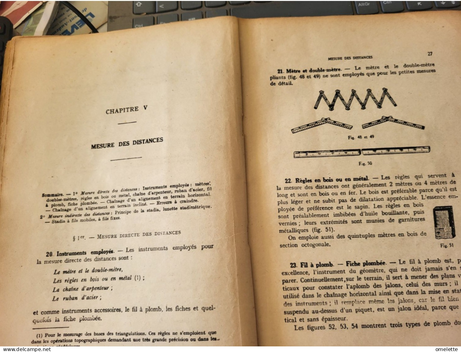 NOTIONS DE TOPOGRAPHIE /LEVE DES PLANS ET NIVELLEMENT/PREVOT QUANON  1945 - Arquitectura