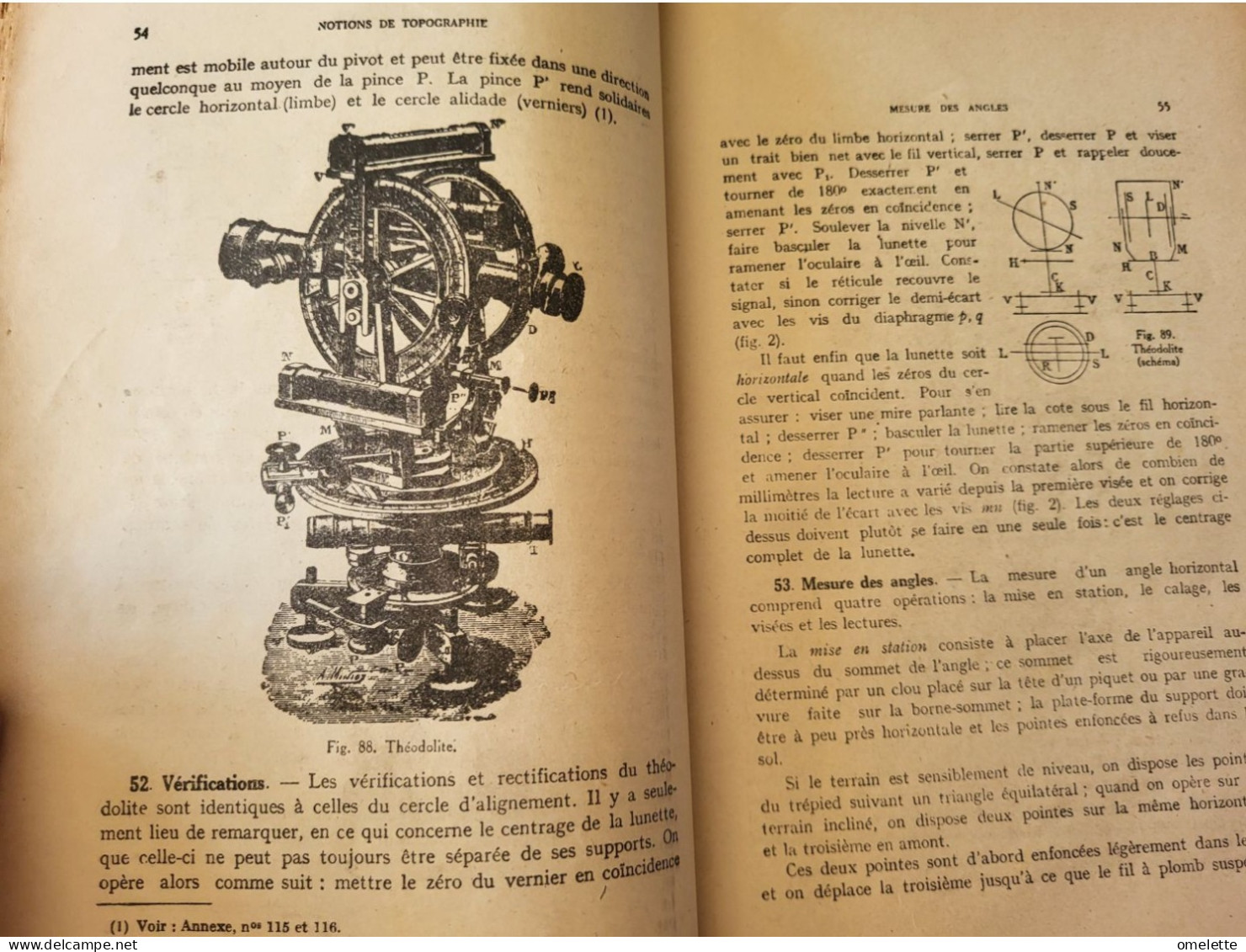 NOTIONS DE TOPOGRAPHIE /LEVE DES PLANS ET NIVELLEMENT/PREVOT QUANON  1945 - Architecture