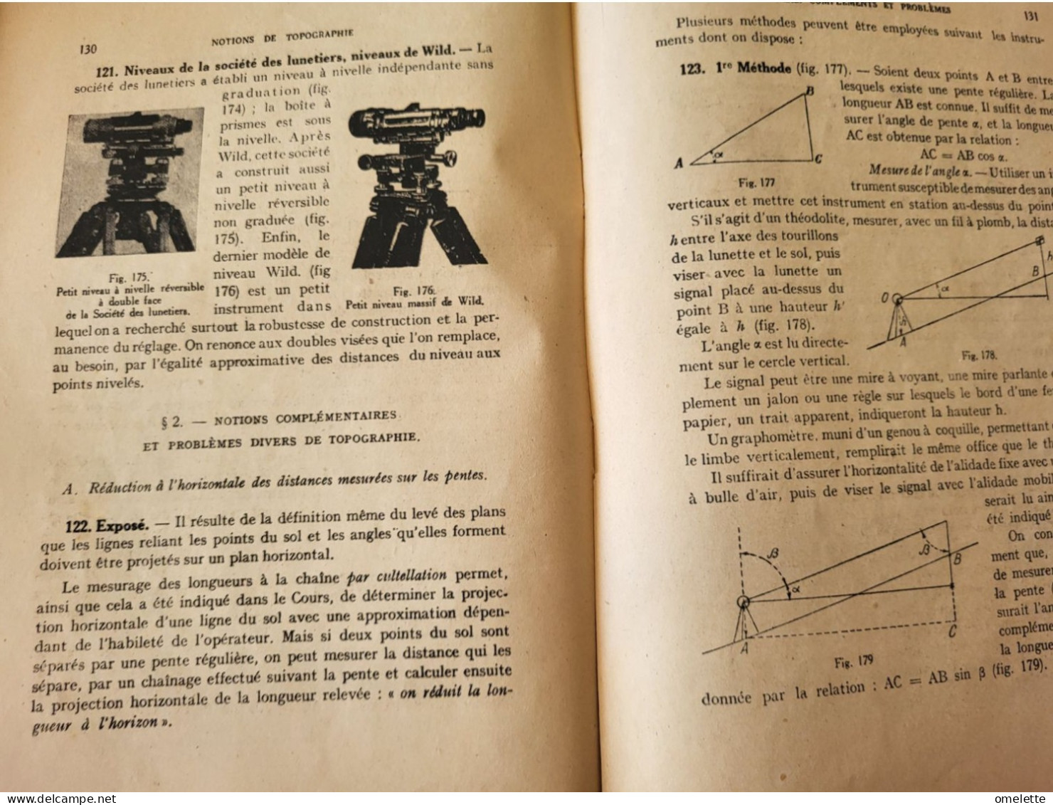 NOTIONS DE TOPOGRAPHIE /LEVE DES PLANS ET NIVELLEMENT/PREVOT QUANON  1945 - Architectuur